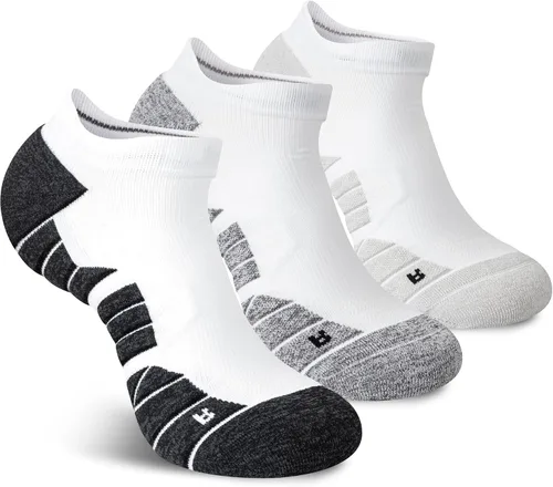 Vista 9 de Hylaea Calcetines Atléticos para Correr con Cojín Acolchado que Absorben la Humedad de Corte Bajo 3 Pares Negro