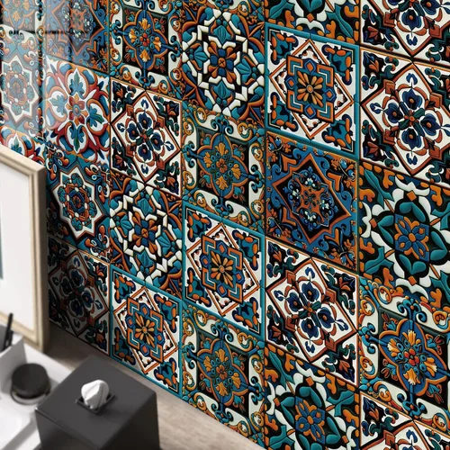 Vista 46 de Alwayspon Adhesivo para azulejos de pared moriscos para despegar y pegar, calcomanías de vinilo autoadhesivas para azulejos de cocina y baño, 4 x 4