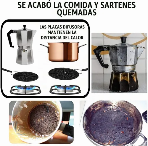 Vista 6 de Placa difusora de calor de hierro, placa de calor de conducción uniforme, anillo a fuego lento reductor de llama para estufa de gas, convertidor