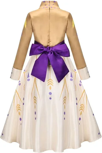Vista 3 de SZ-TONDA Snow Queen Act 2 Dress - Girls Yellow Princess Costume Outfit Kid Ice Role Cosplay Birthday Party Apparel