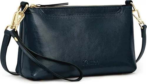 Vista 12 de Kattee Bolso cruzado de cuero genuino para mujer, bolso pequeño Beige