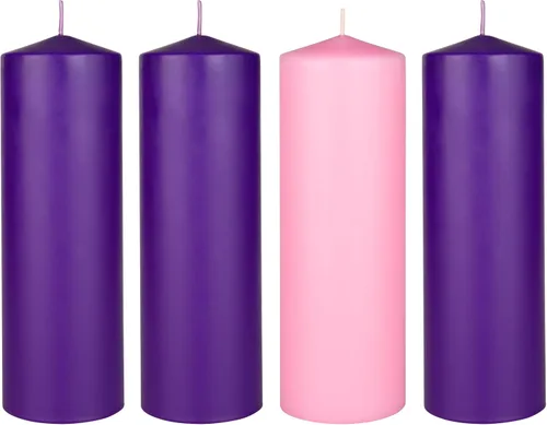Vista 15 de Mega Candles Juego de 4 piezas de velas de Adviento de Navidad sin perfume, vertidas a mano de cera premium con parte superior en forma de campana