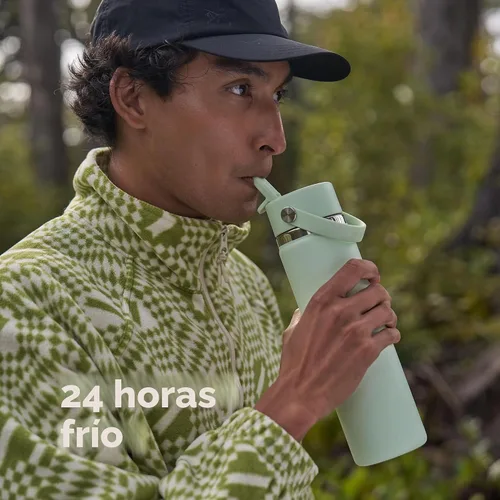 Vista 4 de Hydro Flask Botella de agua – Acero inoxidable aislado – Tapa flexible con popote de boca ancha, antiderrames, a prueba de fugas y recargable