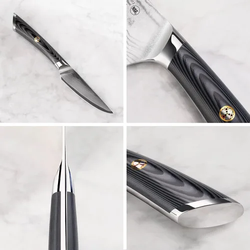 Vista 4 de Cangshan NAKA Series 503138 - Cuchillo de pelar de 3,5 pulgadas con funda, acero forjado X-7
