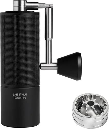 Vista 8 de Timmore Castaño C2S - Molinillo de café manual de 25 g con rebaba cónica de acero inoxidable CNC, ajuste interno ajustable, posicionamiento de doble