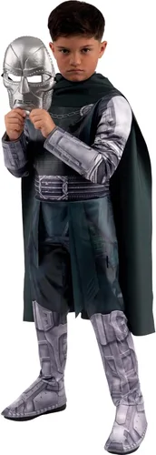 Vista 5 de Marvel Doctor Doom - Disfraz oficial de Halloween para jóvenes, overol acolchado de alta calidad con máscara de plástico