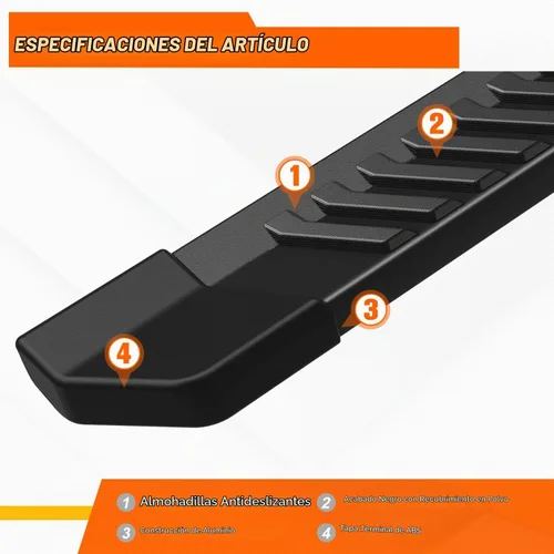 Vista 4 de (2 piezas) Estribos de aluminio negro de 6 pulgadas, escalones laterales, barras Nerf compatibles con Ford F150 Crew Cab 04-14 Alulminum Negro