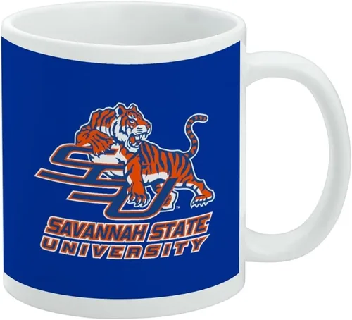 Vista 239 de Taza de cerámica con el logotipo principal de la Universidad Rider, taza de regalo novedosa para café, té y bebidas calientes, 11oz, blanca