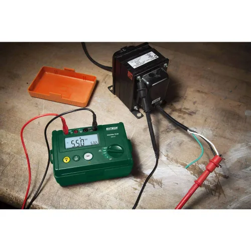 Vista 4 de Extech MG310 - Probador de aislamiento digital compacto, 250/500/1000V Resistencia de aislamiento a 2000 MOhm, voltajes de prueba 250/500/1000V