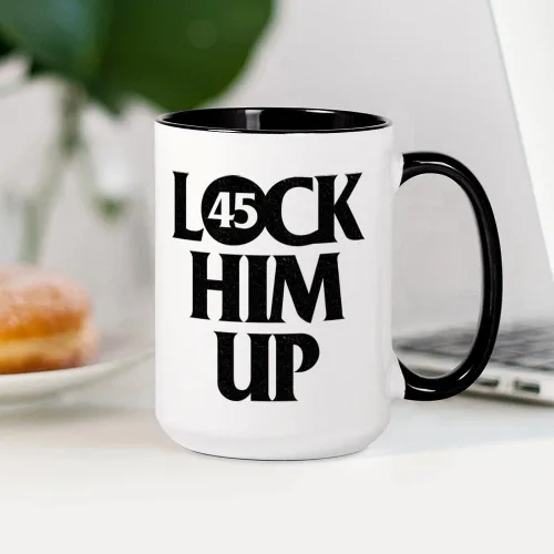 Vista 4 de CafePress Lock Him Up - Taza de café de cerámica de 15 oz (15.0 fl oz)