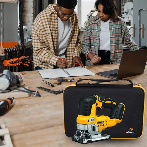 Vista 6 de Aproca Funda compatible con sierra de calar DEWALT 20V MAX XR (DCS334B), bolsa portátil de almacenamiento para accesorios (solo funda)