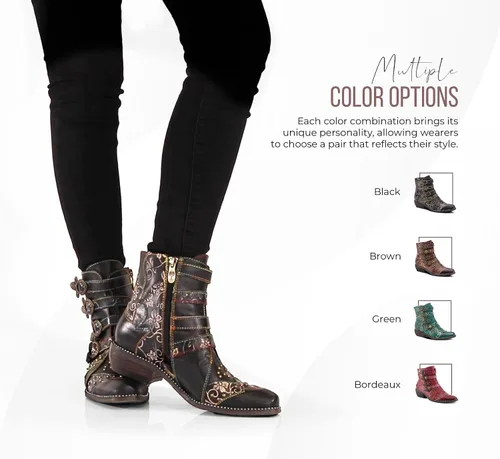 Vista 5 de Spring Step L'Artiste Rodeha - Botines para mujer con cierre de cremallera - Botas para mujer con silueta de punta puntiaguda estilo occidental