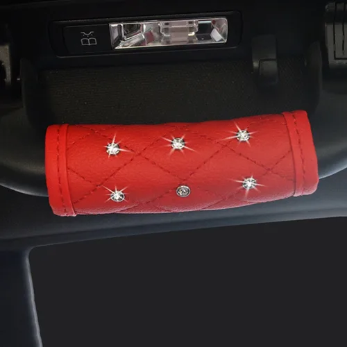 Vista 27 de Paquete de 2 fundas brillantes para manija de puerta de seguridad para automóviles, con cristales brillantes, almohadillas protectoras para manija