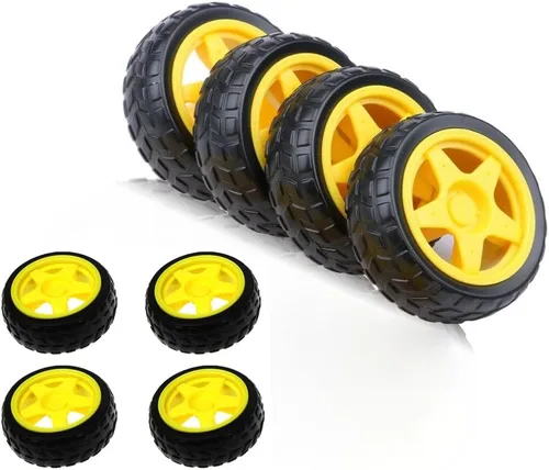 Vista 3 de Paquete de 8 neumáticos de repuesto para ruedas de motor TT inteligentes para automóvil, modelo 1:48, piezas de repuesto para caja de cambios RC