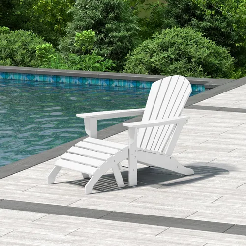 Vista 10 de WestinTrends Dylan - Silla Adirondack para exteriores con otomana, juego de 2 piezas, color negro