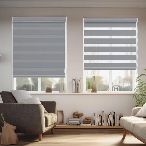 Vista 21 de Persianas de cebra Changshade para ventanas interiores con filtro de luz, persianas de cebra con cordón para puertas corredizas de vidrio