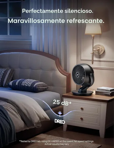 Vista 5 de Dreo Ventilador para dormitorio, ventilador circulador de aire de mesa oscilante de 13 pulgadas para toda la habitación, ajuste de inclinación