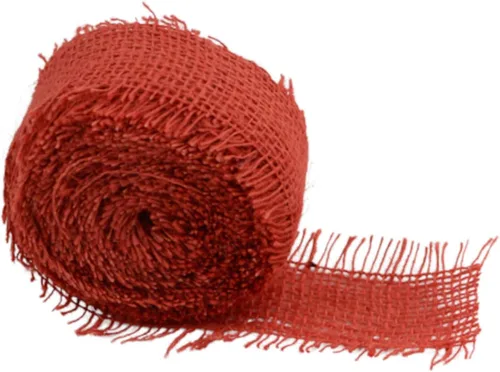 Vista 3 de Cinta de arpillera natural de 2.5 pulgadas, rollo de 10 yardas con bordes deshilachados