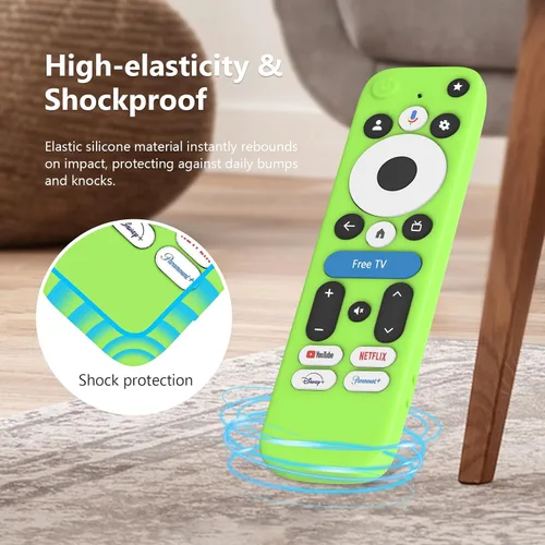 Vista 4 de Funda para Onn Google TV 4K Pro Remote Control 2025, funda de protección completa con cordón, funda de silicona suave para control remoto Onn Google