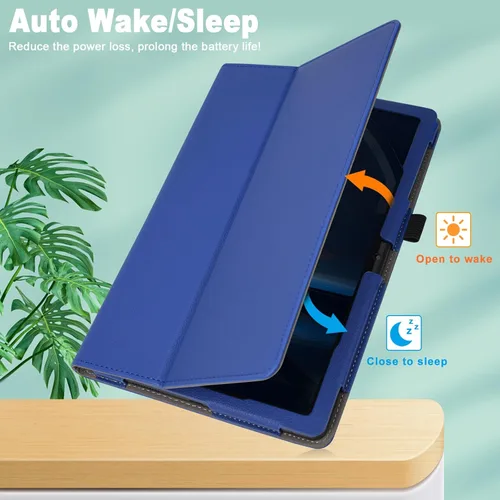 Vista 4 de Caweet Funda para tablet T-Mobile Revvl Tab 5G - Funda protectora de cuero de primera calidad con función de apagado y encendido automático