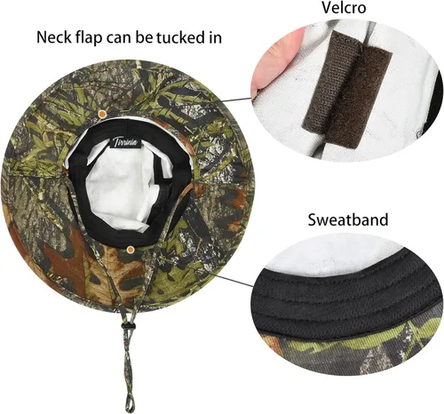 Vista 3 de Catalonia Sombrero de sol para hombre, sombrero de ala ancha para exteriores con solapa para el cuello, para pesca, senderismo, safari, jardinería