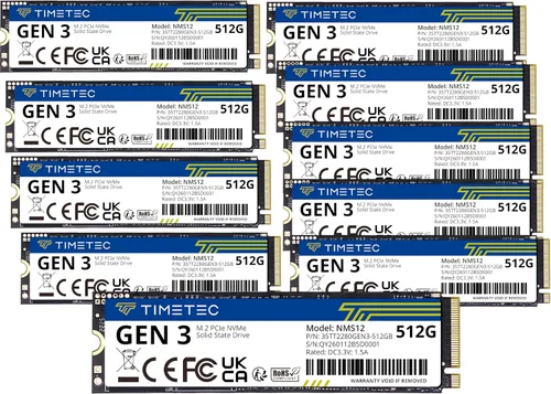 Vista 11 de Timetec 256 GBx2 (paquete de 2) SSD NVMe PCIe Gen3x4 8Gb/s M.2 2280 3D NAND TLC 150TBW caché SLC de alto rendimiento Velocidad de lectura/escritura