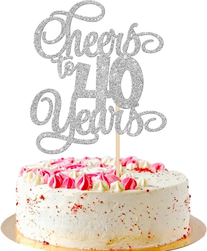 Vista 16 de 1 pieza de decoración para tartas de 40 años con purpurina para pastel de 40 años, 40 años, decoración fabulosa para tartas de cumpleaños de 40 Negro