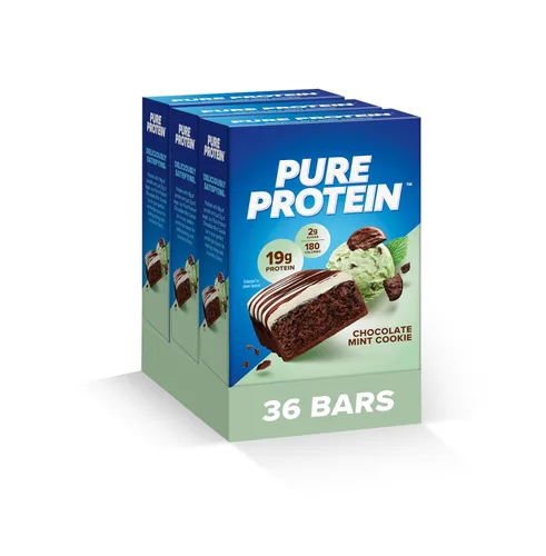 Vista 9 de Pure Protein - Barras de proteína masticable con chispas de chocolate, 0.71 oz de proteína, 36 unidades 0.11 oz de azúcar, 190 calorías, aperitivo