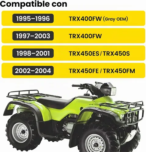 Vista 2 de KUAFU Guardabarros Compatible con Honda TRX400 TRX450 Foreman FOURTRAX 1995-2004 4 piezas