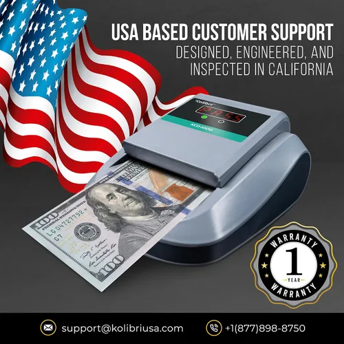Vista 5 de Kolibri KCD-1000 Lector Portátil de Divisas Falsas y Detector de Billetes Falsos de 4 Vías con UM, Detector de Dinero Falso Magnético