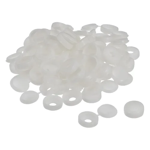 Vista 17 de uxcell 100 tapas de rosca con bisagras de 0.118 pulgadas (0.118 in), cubiertas de plástico para tornillos plegables para arandela, cubierta