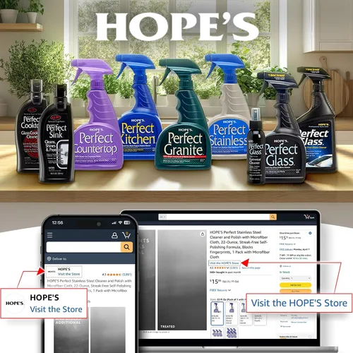 Vista 7 de HOPE'S Limpiador perfecto para placas de cocción de vidrio y cerámica, de acción rápida y elimina las manchas quemadas del vidrio de cerámica con su