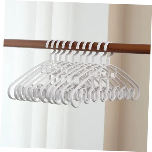 Vista 9 de CHILDWEET Jean Hanger - Percha para bufandas, 10 piezas, ondulada, PP, color blanco, antideslizante, estante de secado para rotar, ganchos