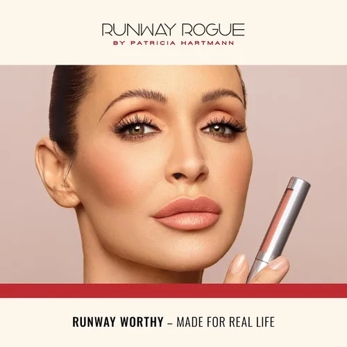Vista 8 de Runway Rogue Lápiz Labial Líquido de Seda Glam, Lápiz Labial de Larga Duración Rosa Helado-Limonada, ‘Call Sheet