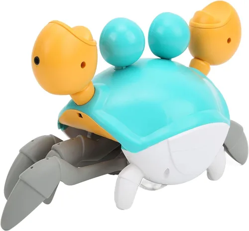 Vista 8 de Cangrejo que se arrastra, plástico recargable por USB automáticamente evita obstáculos que se arrastran cangrejo, juguete musical de cangrejo