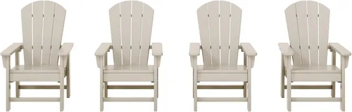 Vista 20 de WestinTrends Malibu Kids - Silla de patio de plástico HDPE Adirondack para exteriores, color negro