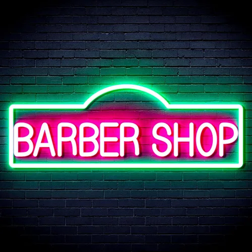 Vista 32 de ADVPRO Señal de neón LED de silicona flexible de Barber Shop - rojo y azul - st16s42-fnu0358-rb