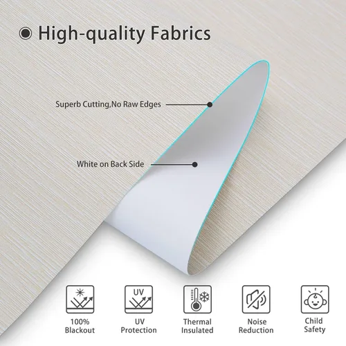 Vista 3 de Changshade Persianas enrollables opacas personalizadas, persianas enrollables con cenefa, oscurecimiento de la habitación, sin cables, con Beige