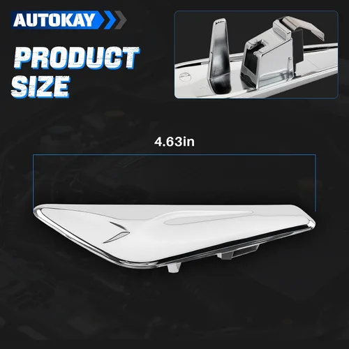 Vista 4 de AUTOKAY Guardabarros izquierdo del lado del conductor cromado emblema moldura para BMW X3 F25 X4 F26 2015-2017 guardabarros delantero cromado
