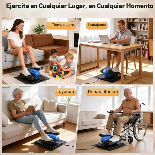 Vista 7 de Under Desk Elliptical Leg Exerciser While Sitting for Seniors Azul