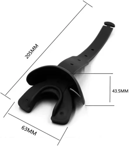 Vista 3 de Protector bucal de fútbol, doble protector con protección labial, incluye correa para casco (negro)