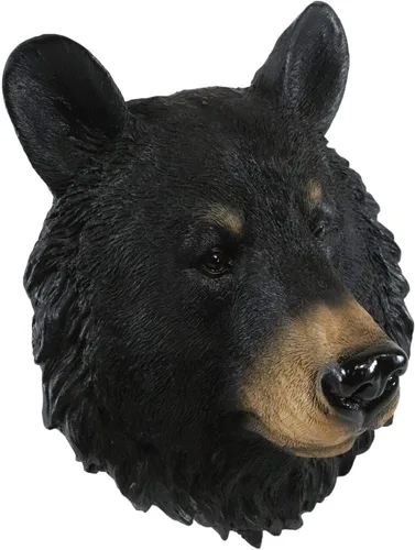 Vista 4 de Ebros Gift The Brave - Placa decorativa de pared con cabeza de oso negro de 8 pulgadas de alto, taxidermia, escultura artística con diseño de oso
