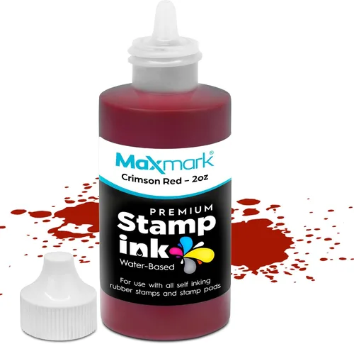 Vista 84 de MaxMark Premium - Tinta de recarga con punta de control en botella para sellos autoentintados, color negro - 1 onza