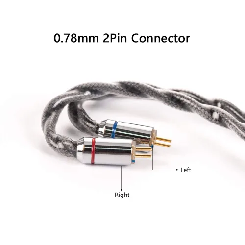 Vista 3 de KBEAR - Cable de auriculares de 4 núcleos y 2 pines [suave], cable de actualización 5N UPOCC Singel, cable desmontable IEM con enchufe de 0.098 in