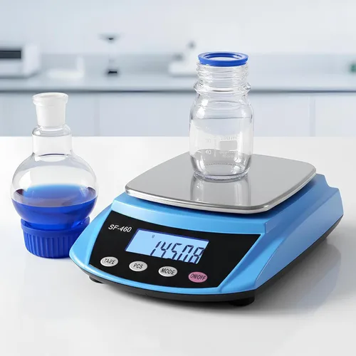 Vista 2 de Balanza de laboratorio digital 21.16 oz x 0.00 oz Equilibrio de laboratorio de precisión (azul)