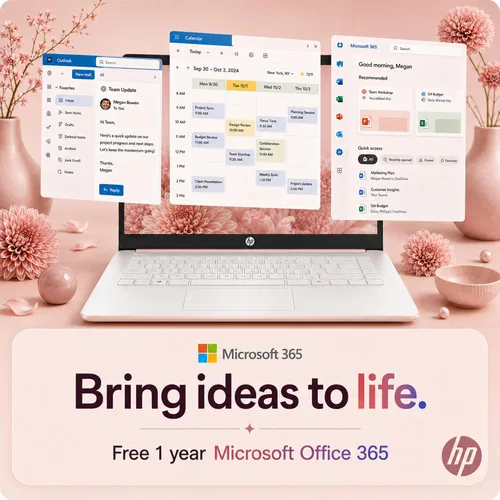 Vista 10 de HP Laptop para negocios y hogar, 8 GB de RAM, procesador Intel, Microsoft Office 365 1 año, SSD de 64 GB, Windows 11 Home Sin mouse, respuesta