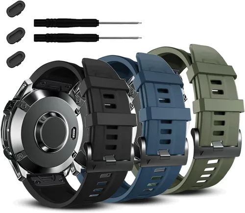 Vista 8 de ZPJPPLX Correa de silicona de ajuste rápido de 0.866 in compatible con Garmin Fenix 8 AMOLED 1.850 in/7 Pro/7/6 Pro/6/5 Plus/5, correas de repuesto