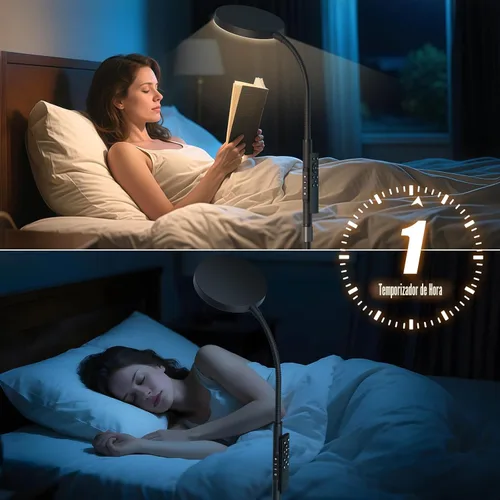 Vista 7 de PACOVY Lámpara de Pie, Lámparas de Pie de Altura Ajustable para Sala de Estar Dormitorio, 120 LED Súper Brillante Lámpara de Pie con Control Remoto