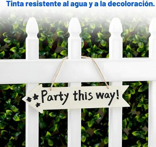 Vista 4 de WOSWEL 100 Pack Marcadores Permanentes a Granel, Punta de Cincel, Negro, Marcadores Permanentes Grandes y Gruesos de Punta Ancha, Funciona