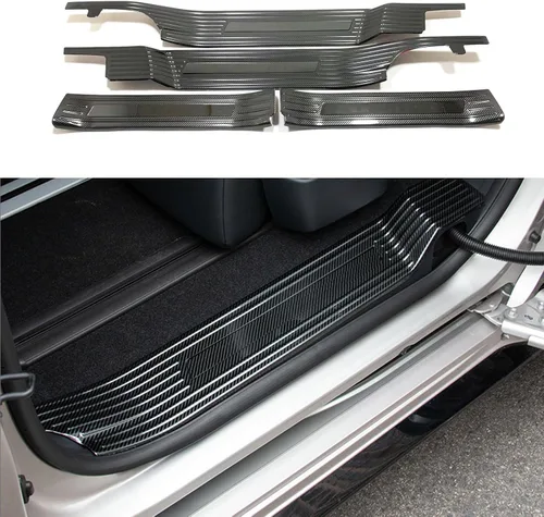 Vista 10 de Accesorios de automóvil compatibles con Toyota Sienna de alta configuración 2021 2022 2023, protector de umbral de puerta, cubierta protectora